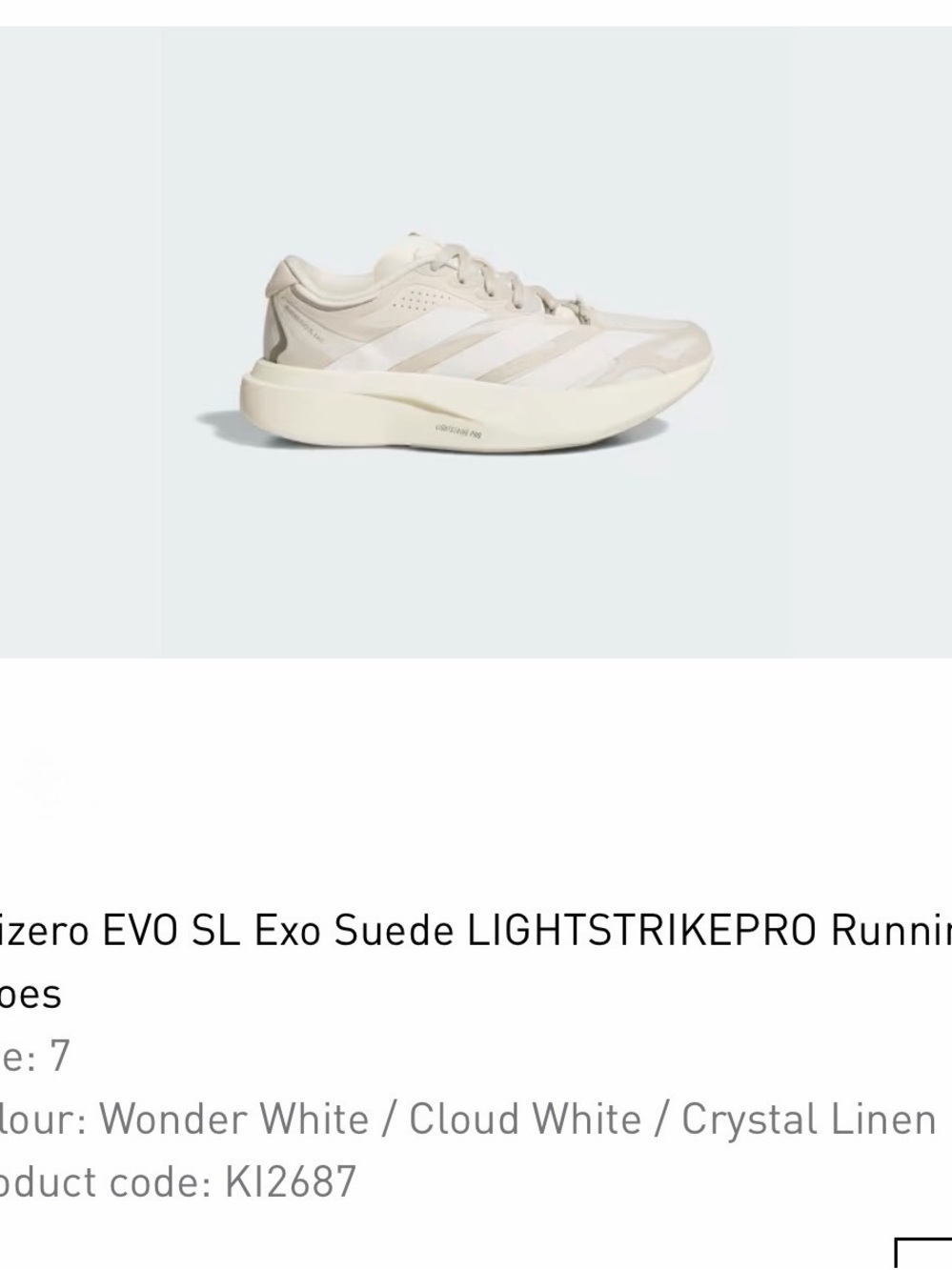 adidas Women’s Running Shoe in Wonder White
